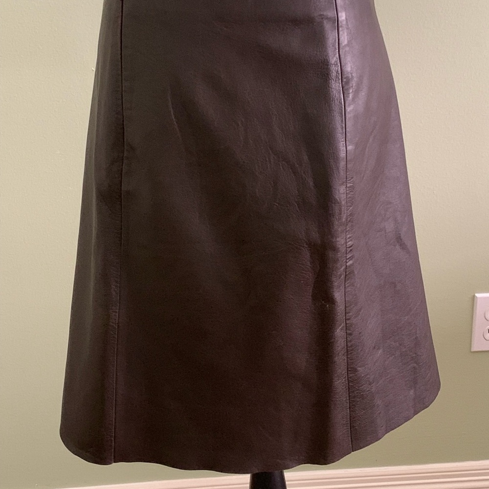 Tommy Hilfiger brown leather skirt